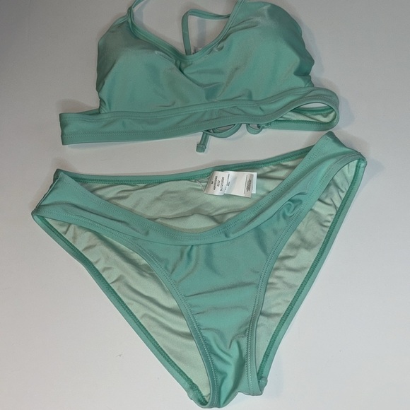 CUPSHE Women's Bikini Set Spaghetti Strap Scoop Neck Crisscross Tie Back Size M - Picture 9 of 10